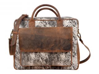 Brand New Genuine Crazy Horse Leather Canvas Men's Briefcase Canvas Laptop Bag